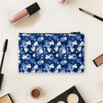 White Flowers Summer Plant Cosmetic Bag (Small) Back