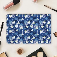 White Flowers Summer Plant Cosmetic Bag (large) by HermanTelo