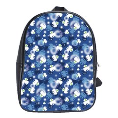 White Flowers Summer Plant School Bag (large)