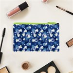 White Flowers Summer Plant Cosmetic Bag (XS) Back