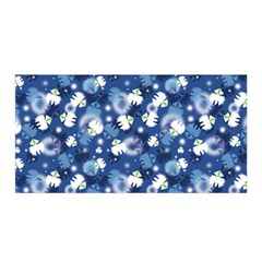 White Flowers Summer Plant Satin Wrap