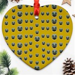 Mistletoe In Wood Heart Ornament (Two Sides) Front