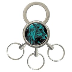 Angry Male Lion Predator Carnivore 3-ring Key Chain by Sudhe