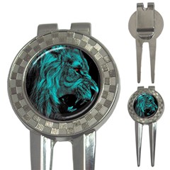 Angry Male Lion Predator Carnivore 3-in-1 Golf Divots by Sudhe