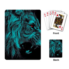 Angry Male Lion Predator Carnivore Playing Cards Single Design by Sudhe