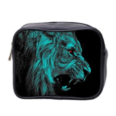 Angry Male Lion Predator Carnivore Mini Toiletries Bag (two Sides) by Sudhe