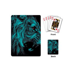 Angry Male Lion Predator Carnivore Playing Cards (mini) by Sudhe