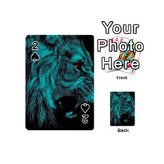 Angry Male Lion Predator Carnivore Playing Cards Double Sided (mini) by Sudhe