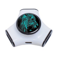 Angry Male Lion Predator Carnivore 3-port Usb Hub by Sudhe