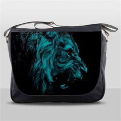 Angry Male Lion Predator Carnivore Messenger Bag by Sudhe