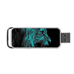 Angry Male Lion Predator Carnivore Portable Usb Flash (one Side) by Sudhe