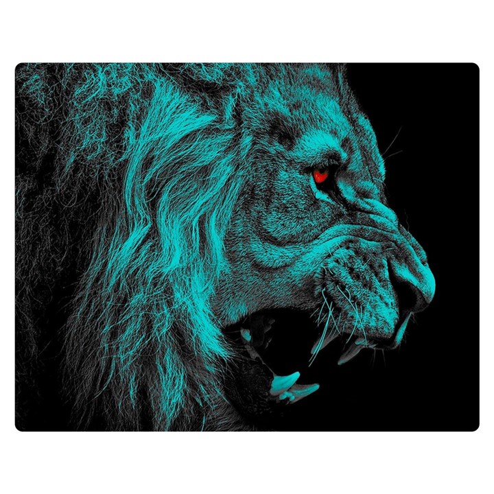 Angry Male Lion Predator Carnivore Double Sided Flano Blanket (Medium) 