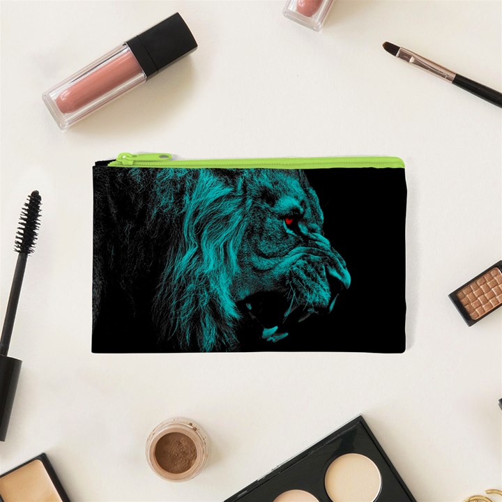 Angry Male Lion Predator Carnivore Cosmetic Bag (XS)