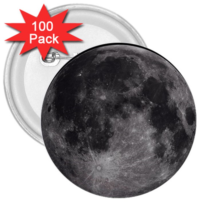 Full Moon 3  Buttons (100 pack) 