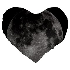 Full Moon Large 19  Premium Flano Heart Shape Cushions by TheAmericanDream