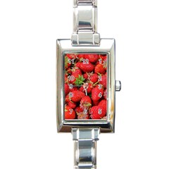 Strawberries Rectangle Italian Charm Watch