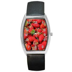 Strawberries Barrel Style Metal Watch