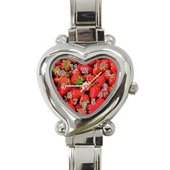 Strawberries Heart Italian Charm Watch