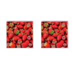 Strawberries Cufflinks (Square) Front(Pair)