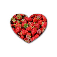 Strawberries Rubber Coaster (Heart) 