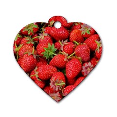 Strawberries Dog Tag Heart (Two Sides)