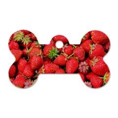 Strawberries Dog Tag Bone (One Side)