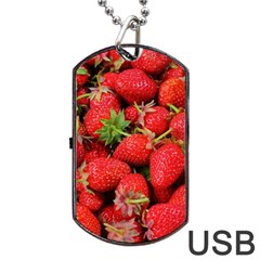 Strawberries Dog Tag Usb Flash (one Side) by TheAmericanDream