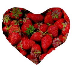 Strawberries Large 19  Premium Heart Shape Cushions