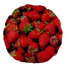 Strawberries Large 18  Premium Flano Round Cushions