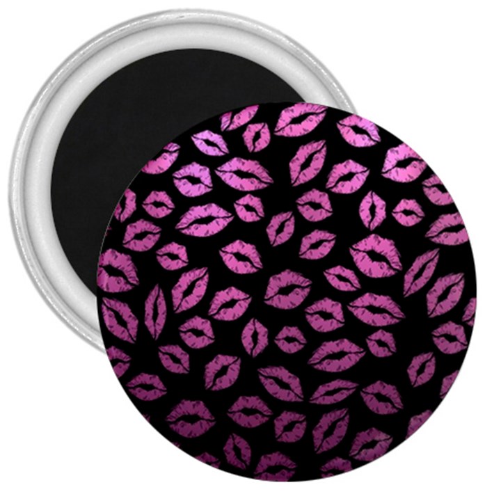 Pink Kisses 3  Magnets