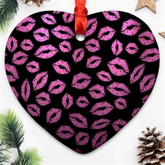 Pink Kisses Heart Ornament (two Sides)