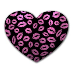 Pink Kisses Heart Mousepads