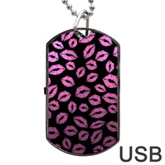 Pink Kisses Dog Tag Usb Flash (two Sides) by TheAmericanDream