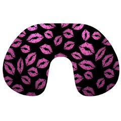 Pink Kisses Travel Neck Pillow by TheAmericanDream