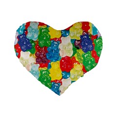 Gummy Bear Standard 16  Premium Heart Shape Cushions by TheAmericanDream