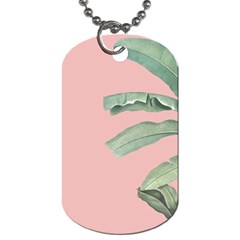 Banana leaf on pink Dog Tag (One Side)