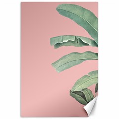 Banana leaf on pink Canvas 24  x 36 