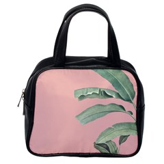 Banana leaf on pink Classic Handbag (One Side)