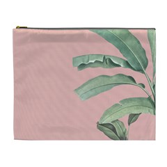 Banana leaf on pink Cosmetic Bag (XL)