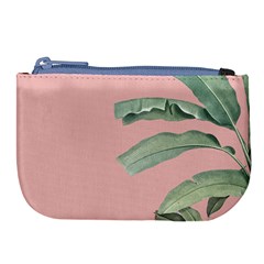 Banana leaf on pink Large Coin Purse