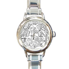 Egyptian Hieroglyphics History Seb Round Italian Charm Watch by Pakrebo