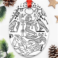 Egyptian Hieroglyphics History Seb Oval Ornament (two Sides) by Pakrebo