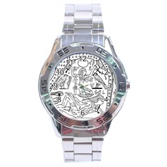 Egyptian Hieroglyphics History Seb Stainless Steel Analogue Watch by Pakrebo