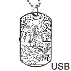 Egyptian Hieroglyphics History Seb Dog Tag Usb Flash (two Sides) by Pakrebo