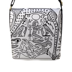 Egyptian Hieroglyphics History Seb Flap Closure Messenger Bag (l) by Pakrebo