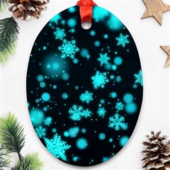 Background Black Blur Colorful Oval Ornament (two Sides)