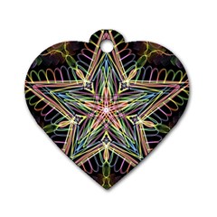 Star Mandala Pattern Design Doodle Dog Tag Heart (two Sides) by Pakrebo