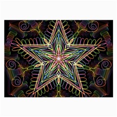 Star Mandala Pattern Design Doodle Large Glasses Cloth by Pakrebo