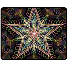 Star Mandala Pattern Design Doodle Double Sided Fleece Blanket (medium)  by Pakrebo