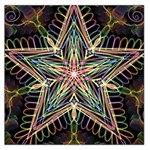 Star Mandala Pattern Design Doodle Large Satin Scarf (Square) Front